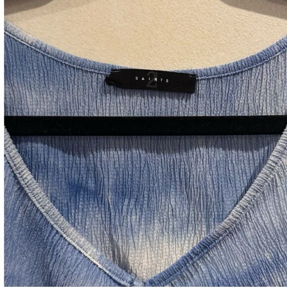 21 Saints Blue Sleeveless Front rouching tanktop size L - Picture 2 of 5